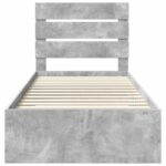 vidaXL Rám postele so zásuvkou Betónová sivá a striebro 70 x 190 cm – Obrázok 7