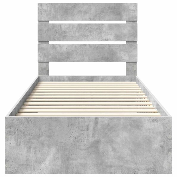 vidaXL Rám postele so zásuvkou Betónová sivá a striebro 70 x 190 cm – Obrázok 7