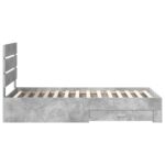 vidaXL Rám postele so zásuvkou Betónová sivá a striebro 70 x 190 cm – Obrázok 8
