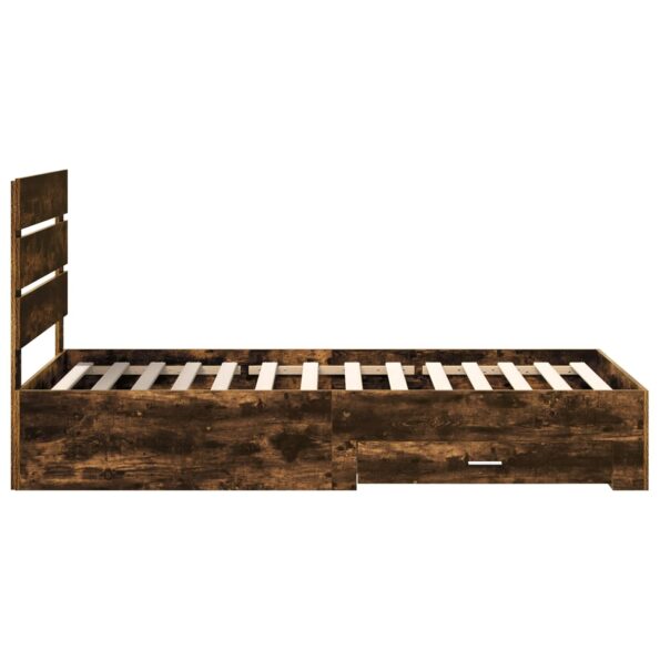 vidaXL Rám postele Dymový dub a striebro 75 x 190 cm Kompozitné drevo – Obrázok 8