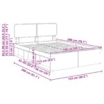 vidaXL Rám postele s čelnou doskou Remeselnícky dub 150 x 200 cm – Obrázok 13