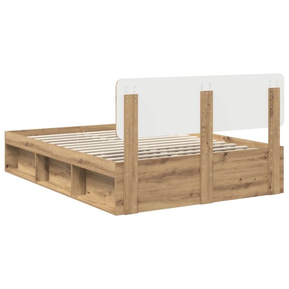 vidaXL Rám postele s čelnou doskou Remeselnícky dub 150 x 200 cm – Obrázok 9
