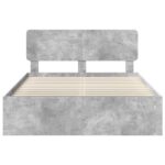vidaXL Rám postele Betónová 140 x 190 cm Masívne borovicové drevo – Obrázok 7