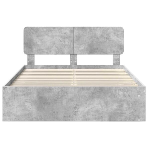 vidaXL Rám postele Betónová 140 x 190 cm Masívne borovicové drevo – Obrázok 7