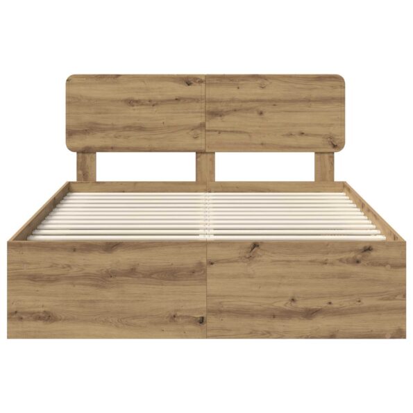 vidaXL Rám postele s čelnou doskou Remeselnícky dub 140 x 190 cm – Obrázok 7