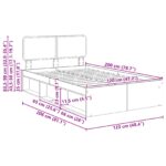 vidaXL Rám postele s čelnou doskou Remeselnícky dub 120 x 200 cm – Obrázok 13