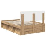 vidaXL Rám postele s čelnou doskou Remeselnícky dub 120 x 200 cm – Obrázok 9