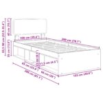 vidaXL Rám postele s čelnou doskou Remeselnícky dub 100 x 200 cm – Obrázok 13