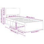vidaXL Rám postele s čelnou doskou Remeselnícky dub 90 x 200 cm – Obrázok 13