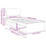vidaXL Rám postele s čelnou doskou Remeselnícky dub 90 x 190 cm – Obrázok 13