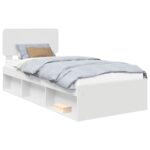 vidaXL Rám postele Biela 75 x 190 cm Masívne borovicové drevo – Obrázok 2