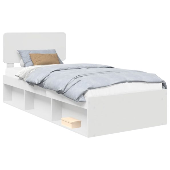 vidaXL Rám postele Biela 75 x 190 cm Masívne borovicové drevo – Obrázok 2