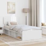 vidaXL Rám postele Biela 75 x 190 cm Masívne borovicové drevo – Obrázok 3