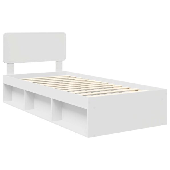 vidaXL Rám postele Biela 75 x 190 cm Masívne borovicové drevo – Obrázok 4