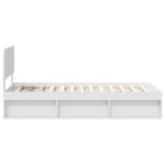vidaXL Rám postele Biela 75 x 190 cm Masívne borovicové drevo – Obrázok 8