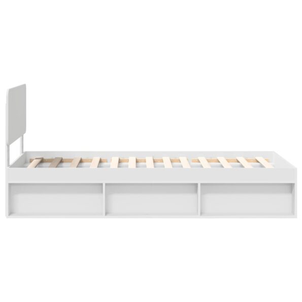 vidaXL Rám postele Biela 75 x 190 cm Masívne borovicové drevo – Obrázok 8