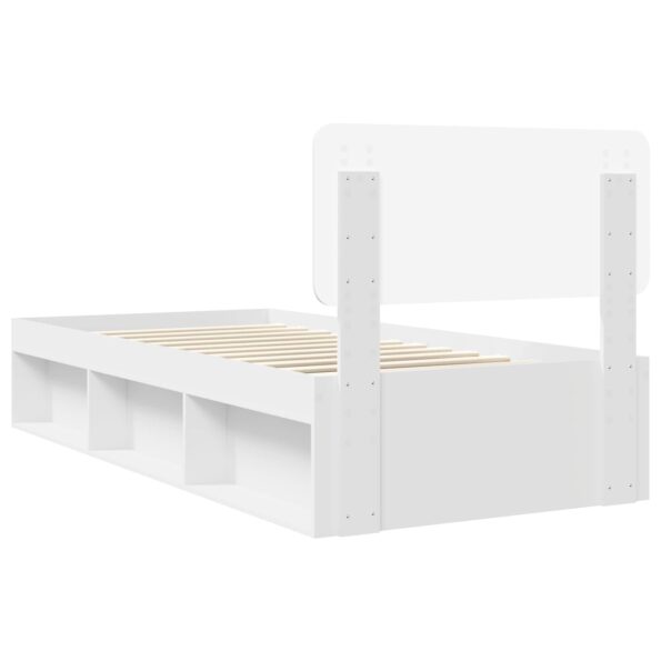 vidaXL Rám postele Biela 75 x 190 cm Masívne borovicové drevo – Obrázok 9