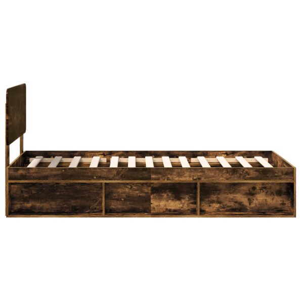 vidaXL Rám postele Dymová dub 75 x 190 cm Masívne borovicové drevo – Obrázok 8