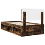vidaXL Rám postele Dymová dub 75 x 190 cm Masívne borovicové drevo – Obrázok 9