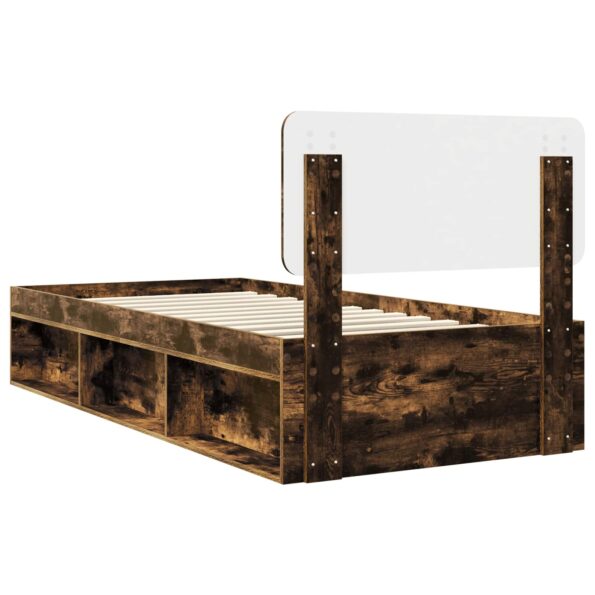 vidaXL Rám postele Dymová dub 75 x 190 cm Masívne borovicové drevo – Obrázok 9