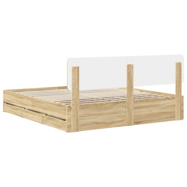 vidaXL Rám postele Sonoma dub 200 x 200 cm Konštruované drevo – Obrázok 10