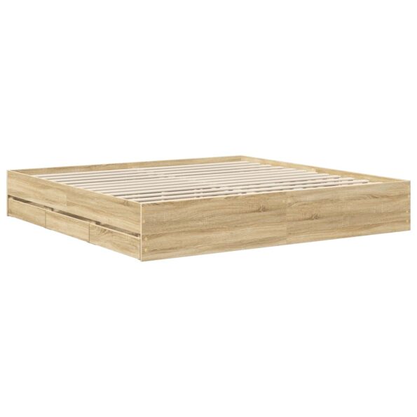 vidaXL Rám postele Sonoma dub 200 x 200 cm Konštruované drevo – Obrázok 6