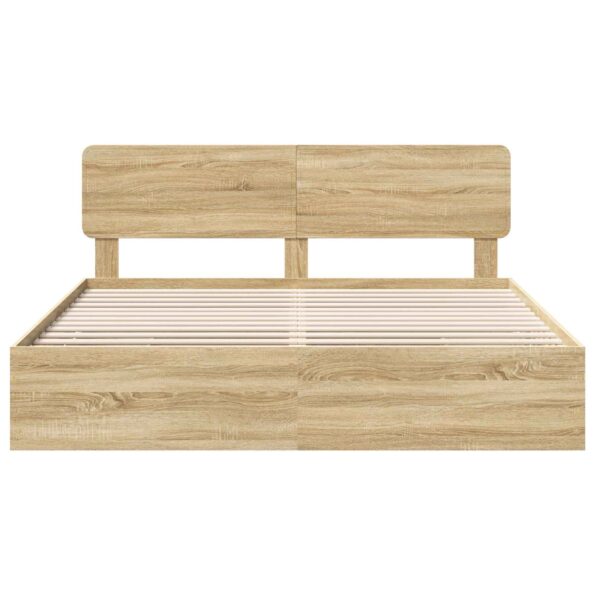vidaXL Rám postele Sonoma dub 200 x 200 cm Konštruované drevo – Obrázok 8