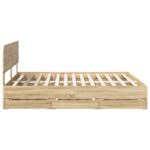 vidaXL Rám postele Sonoma dub 200 x 200 cm Konštruované drevo – Obrázok 9