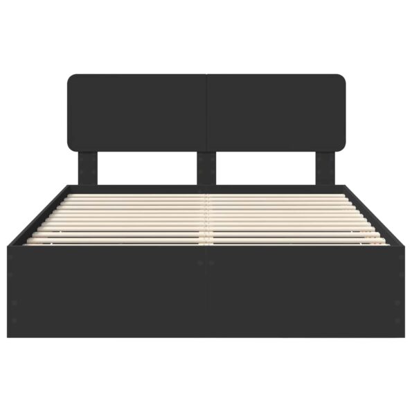 vidaXL Rám postele so zásuvkou Čierna 160 x 200 cm Inžinierske drevo – Obrázok 8