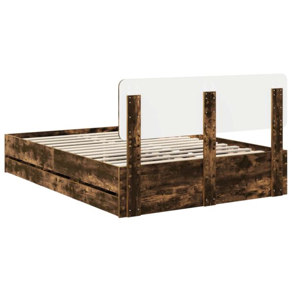 vidaXL Rám postele Údený Dub 160 x 200 cm Konštruované drevo – Obrázok 10