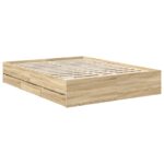 vidaXL Rám postele Sonoma dub 150 x 200 cm Konštruované drevo – Obrázok 6