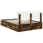 vidaXL Rám postele Údený Dub 150 x 200 cm Konštruované drevo – Obrázok 10