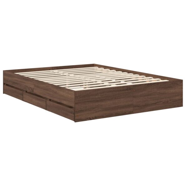 vidaXL Rám postele Hnedý dub 150 x 200 cm Konštruované drevo – Obrázok 6
