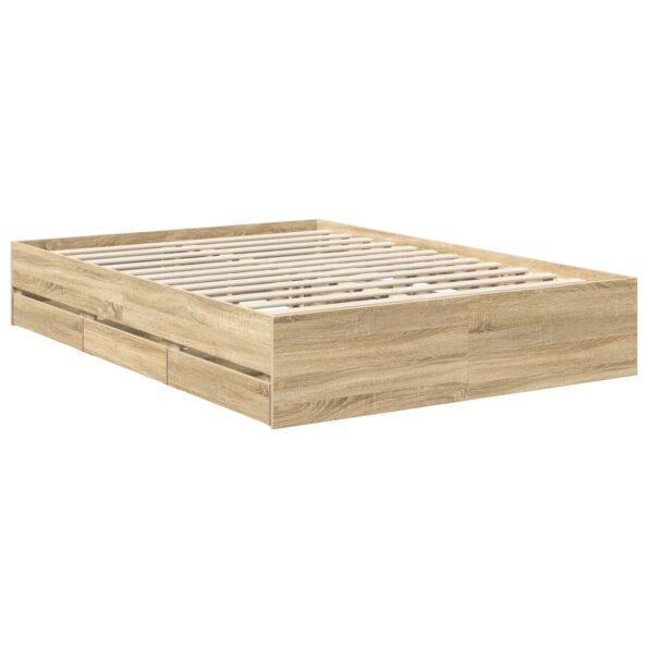 vidaXL Rám postele Sonoma dub 140 x 200 cm Konštruované drevo – Obrázok 6