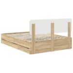 vidaXL Rám postele Sonoma dub 140 x 190 cm Konštruované drevo – Obrázok 10