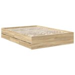 vidaXL Rám postele Sonoma dub 140 x 190 cm Konštruované drevo – Obrázok 6