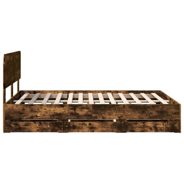 vidaXL Rám postele Údený Dub 140 x 190 cm Konštruované drevo – Obrázok 9