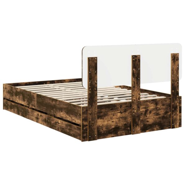 vidaXL Rám postele Údený Dub 135 x 190 cm Konštruované drevo – Obrázok 10