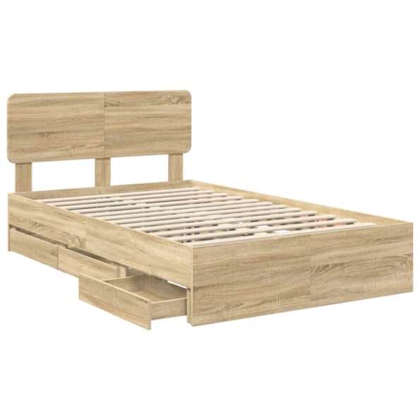 vidaXL Rám postele Sonoma dub 120 x 190 cm Konštruované drevo – Obrázok 5