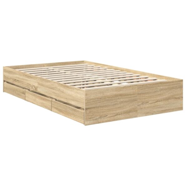 vidaXL Rám postele Sonoma dub 120 x 190 cm Konštruované drevo – Obrázok 6