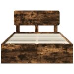 vidaXL Rám postele Dymová dub 120 x 200 cm Inžinierske drevo – Obrázok 8