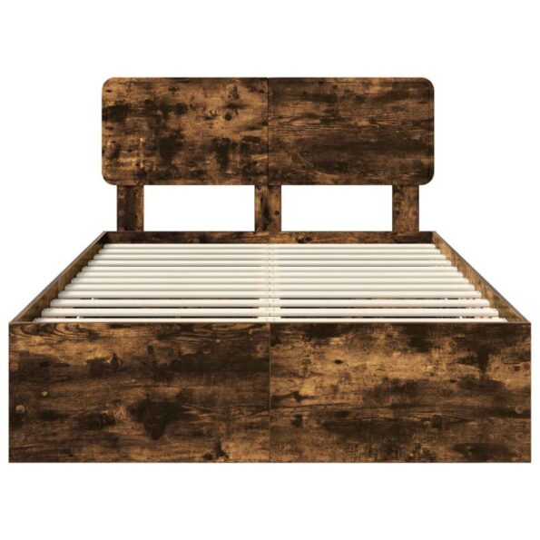 vidaXL Rám postele Dymová dub 120 x 200 cm Inžinierske drevo – Obrázok 8