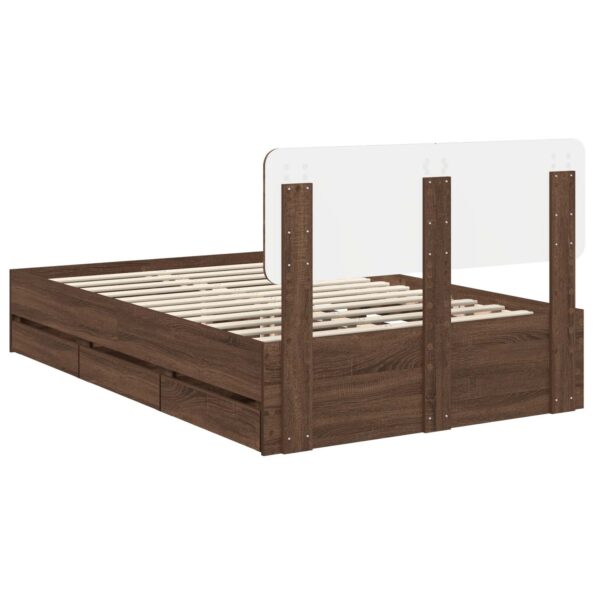 vidaXL Rám postele Hnedý dub 120 x 190 cm Konštruované drevo – Obrázok 10