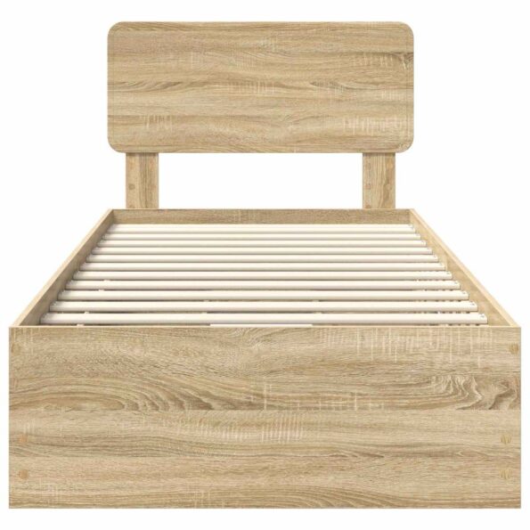 vidaXL Rám postele Sonoma dub 100 x 200 cm Inžinierske drevo – Obrázok 8