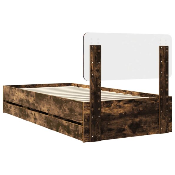 vidaXL Rám postele Údený Dub 100 x 200 cm Konštruované drevo – Obrázok 10