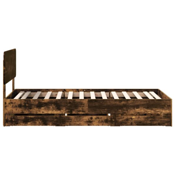 vidaXL Rám postele Údený Dub 100 x 200 cm Konštruované drevo – Obrázok 9