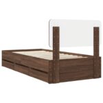 vidaXL Rám postele Hnedý dub 100 x 200 cm Konštruované drevo – Obrázok 10