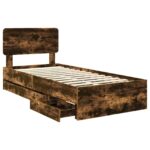 vidaXL Rám postele Údený Dub 90 x 200 cm Konštruované drevo – Obrázok 5