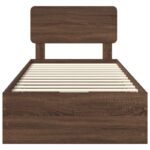 vidaXL Rám postele so zásuvkou Hnedý dub 90 x 190 cm Inžinierske drevo – Obrázok 8