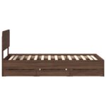 vidaXL Rám postele so zásuvkou Hnedý dub 90 x 190 cm Inžinierske drevo – Obrázok 9